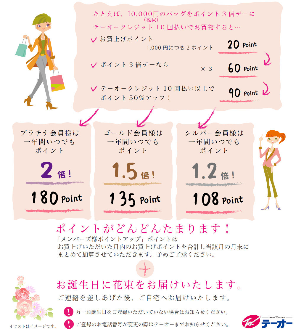 テーオーメンバーズなら、こんな特典がもれなく! テーオーメンバーズなら、こんな特典がもれなく!